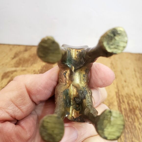 Vintage Gatco Solid Brass Heavy Pair Giraffe Mother and Baby Figurines Patina - Picture 13 of 13